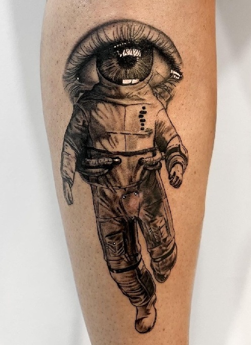 3d Realistic Astronaut Tattoo