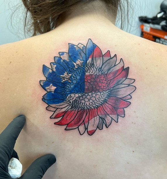 American Flag Back Tattoo