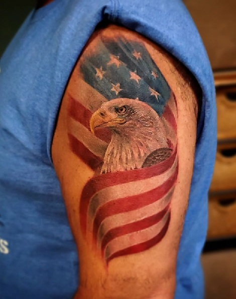 American Flag Eagle Tattoo