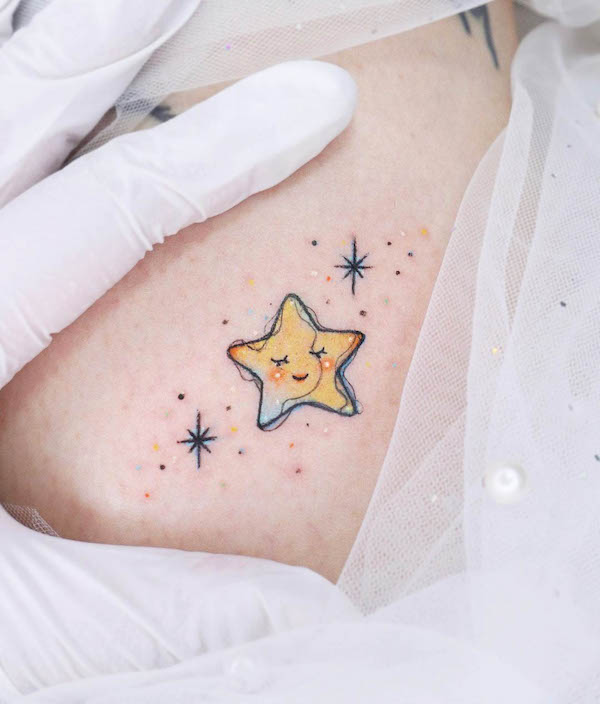 Cute small star tattoo by @its_yellowoon