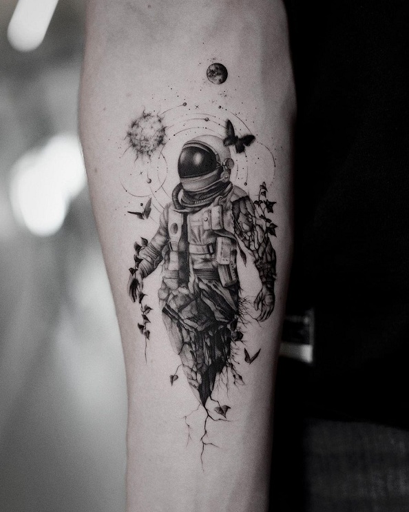 Floating Astronaut Tattoo