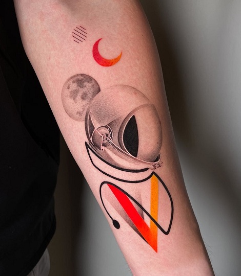 Space Helmet Tattoo