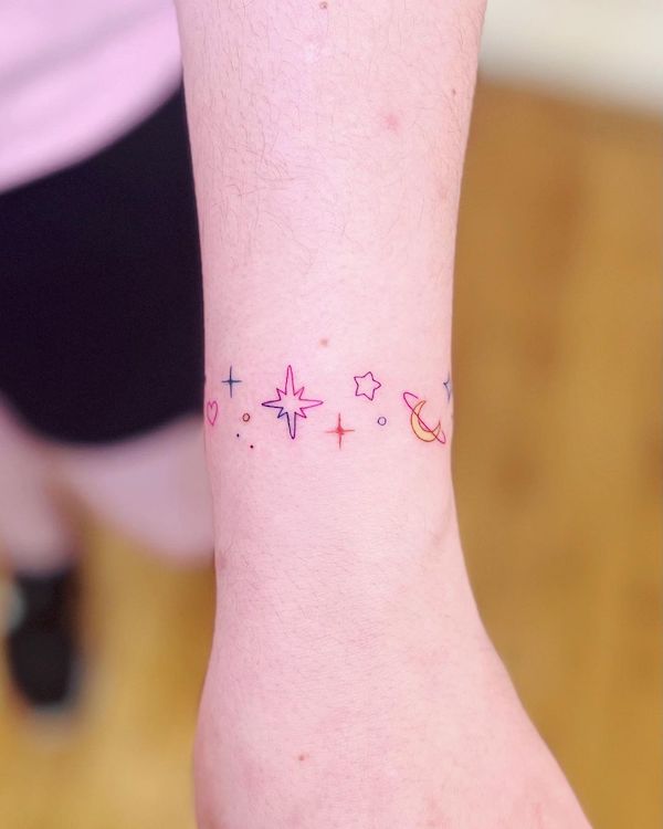 Star bracelet tattoo by @tattooist_yeonnie