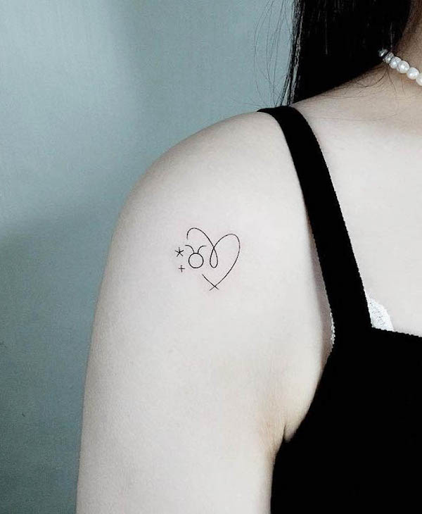 Taurus star sign tattoo by @nieun_tat2