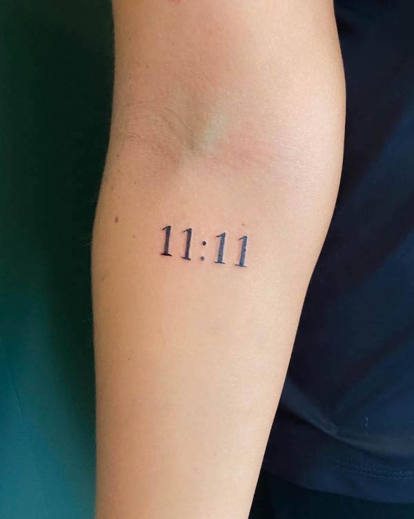 11 11 angel number tattoo by @tattoosbyell