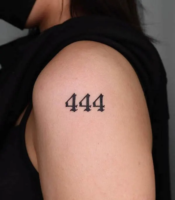 444 angel number tattoo by @ann_tattooo