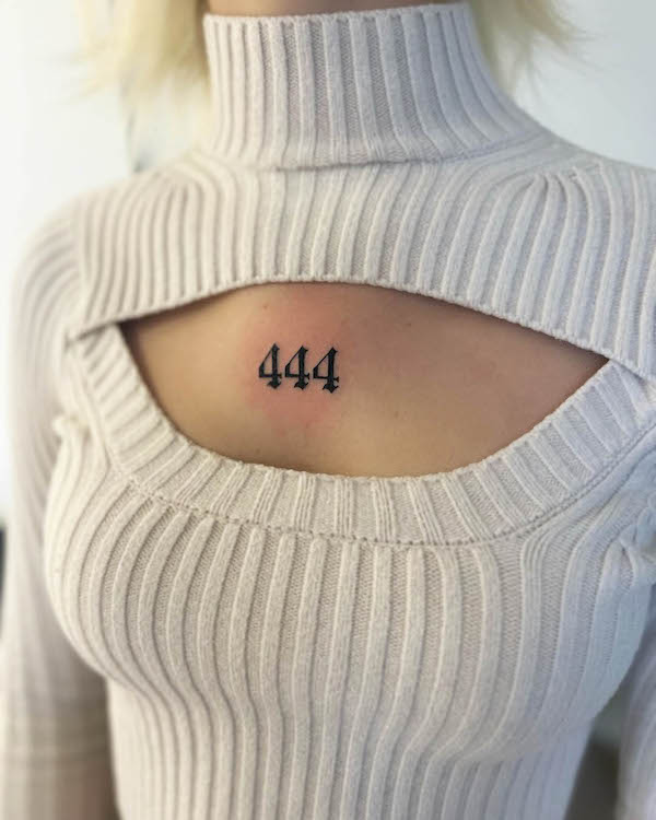 444 angel number tattoo by @laurabuekerstattoo