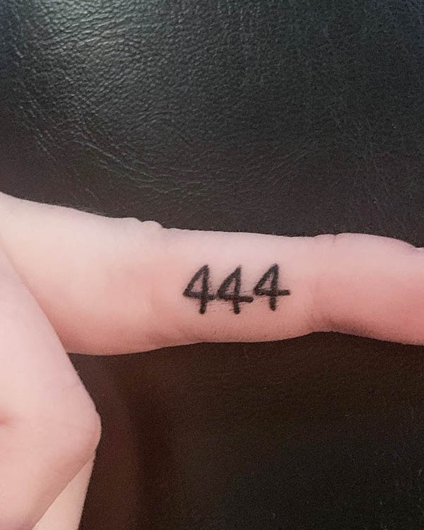 444 angel number tattoo by @stabbbem