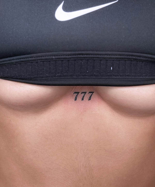 777 angel number tattoo by @isisinked