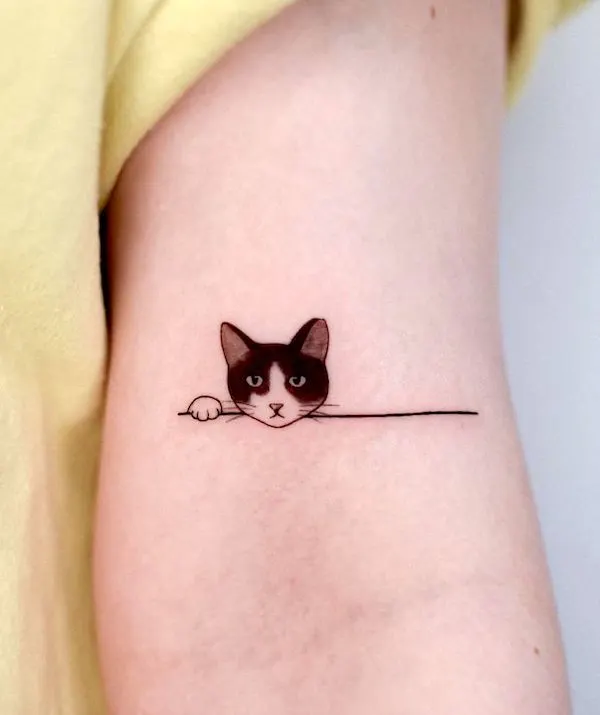 Adorable cat tattoo by @tattoo_artist_olive