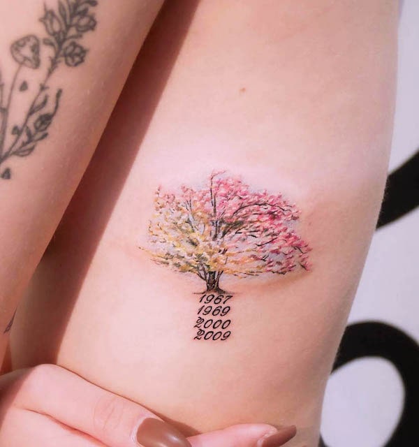 Apple family tree tattoo by @jin