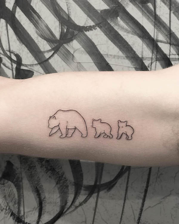 Bear family tattoo by @tattoosbyeloise