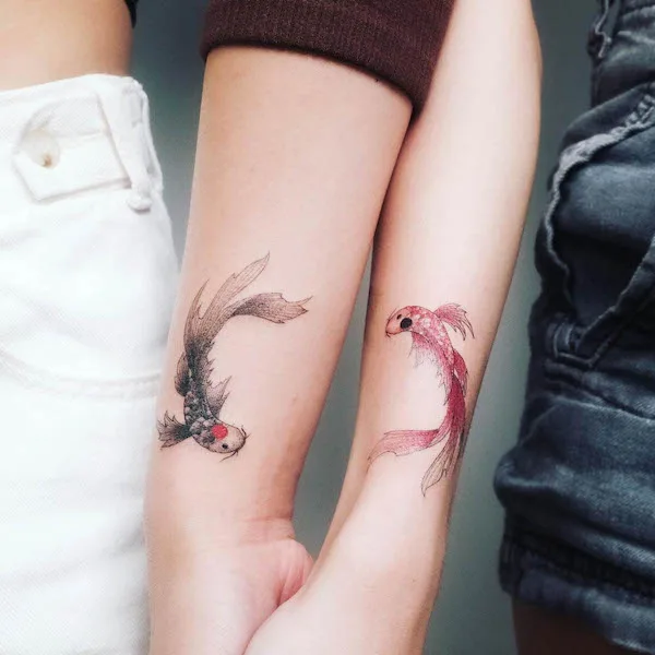 Beautiful sister tattoos by @ciel_tattoos