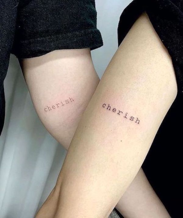 Cherish_meaningful one word tattoo by @5e_tattoo