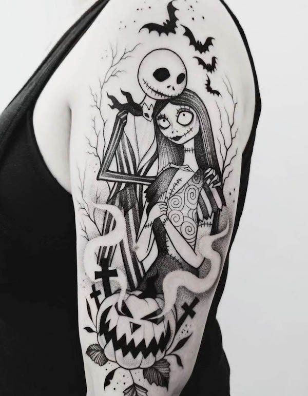 Corpse Bride sleeve tattoo by @tattooastrid