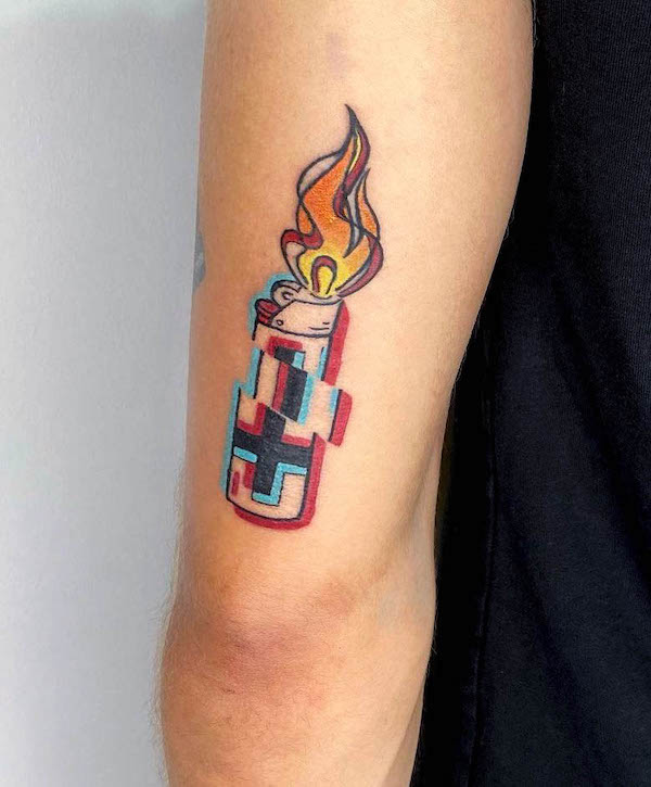 Creative lighter tattoo by @iam.furia