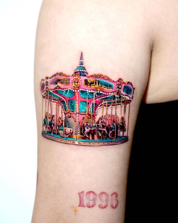 Merry-go-round by @mooongnyum_tattoo