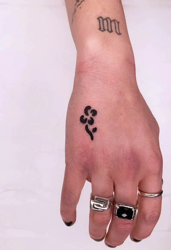 Cute small rose hand tattoo by @seazul_______