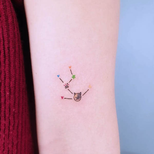 Cute zodiac constellation tattoo by @tattooist_sunmi_