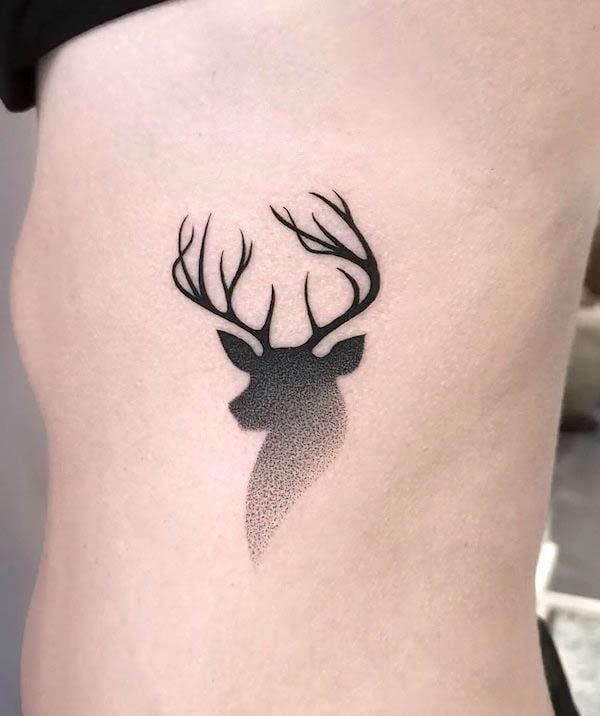 Deer silhouette tattoo by @irene_illusia