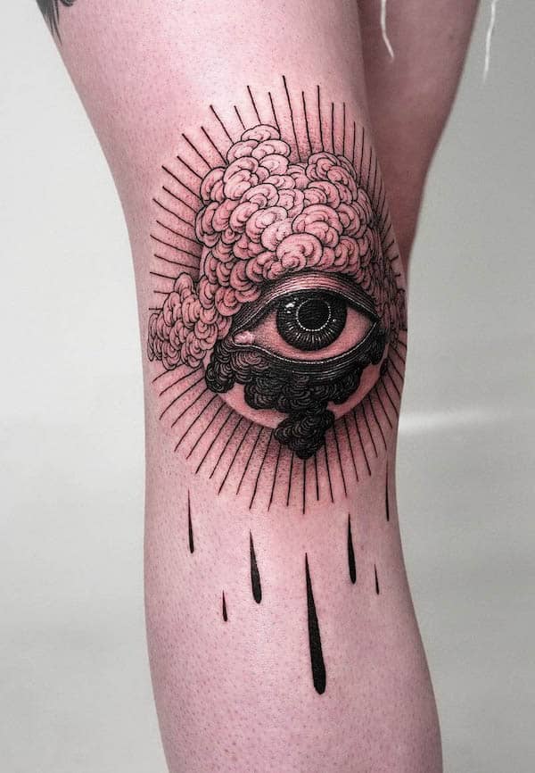 Eye tattoo on the knee by @tattooer_intat
