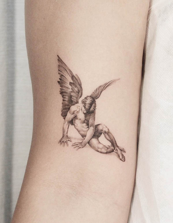 Fallen angel tattoo by @naam.tattoo