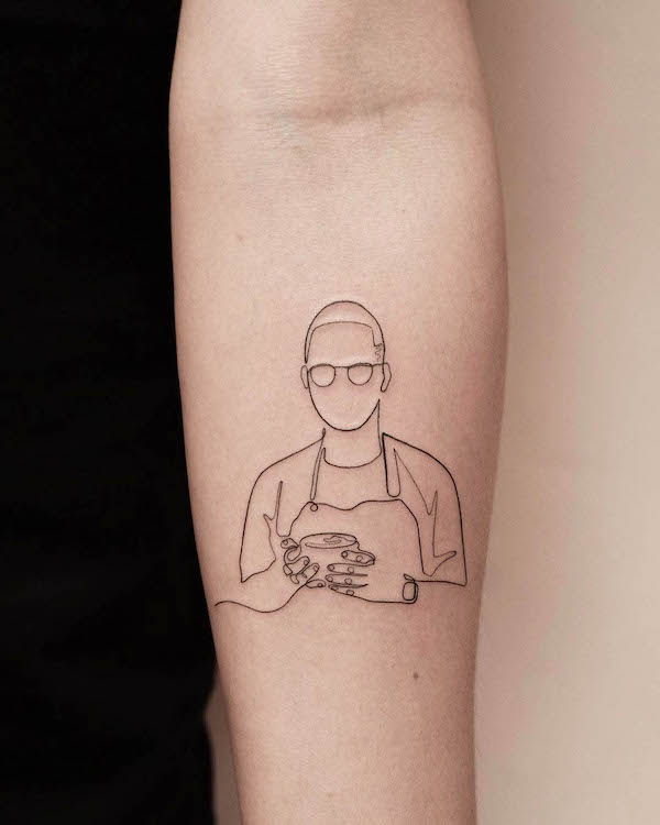 Fine line barista tattoo by @ga_rolll