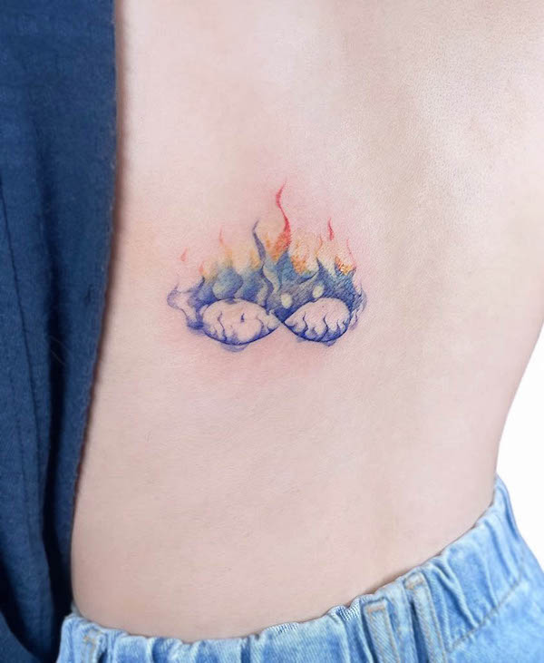 Fiery infinity tattoo by @uzotattoo