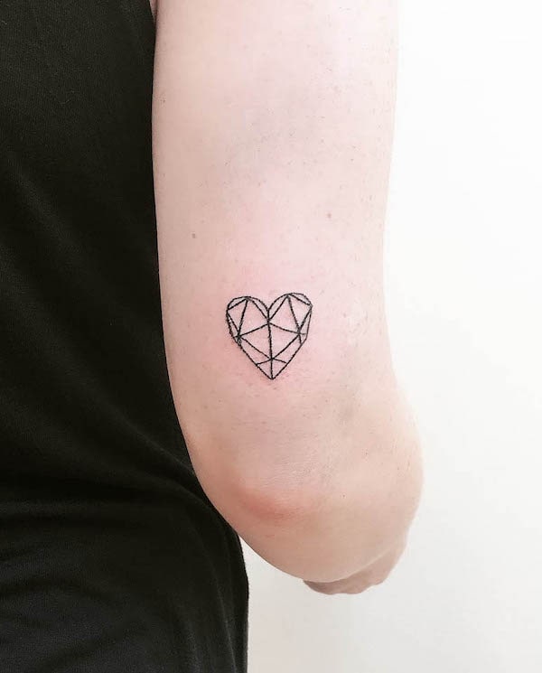 Geometric heart tattoo by @squidink_blackrock