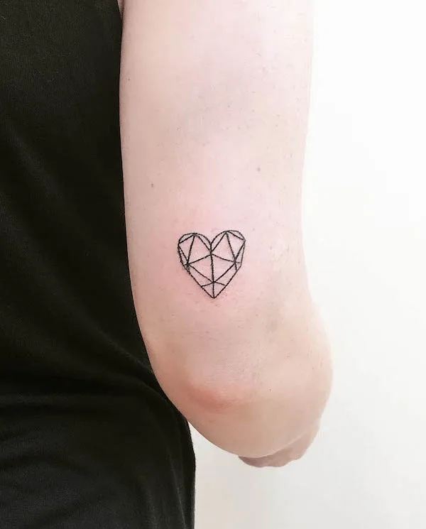 Geometric heart tattoo by @squidink_blackrock