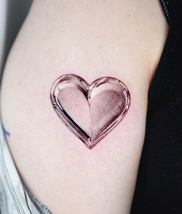 Glass heart tattoo by @tattooist_bae