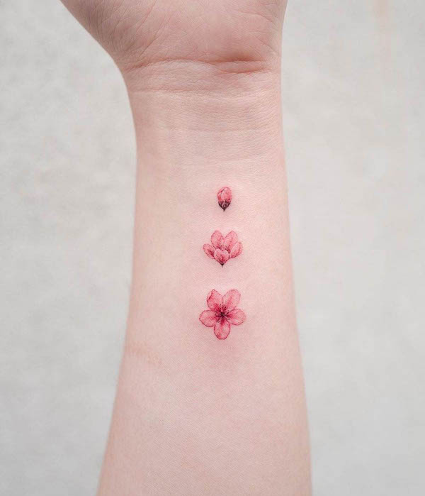 Growth tattoo with cherry blossom by @donghwa_tattoo