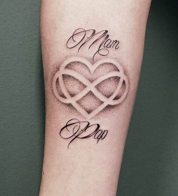 Heart and infinity tattoo by @flinktattoos