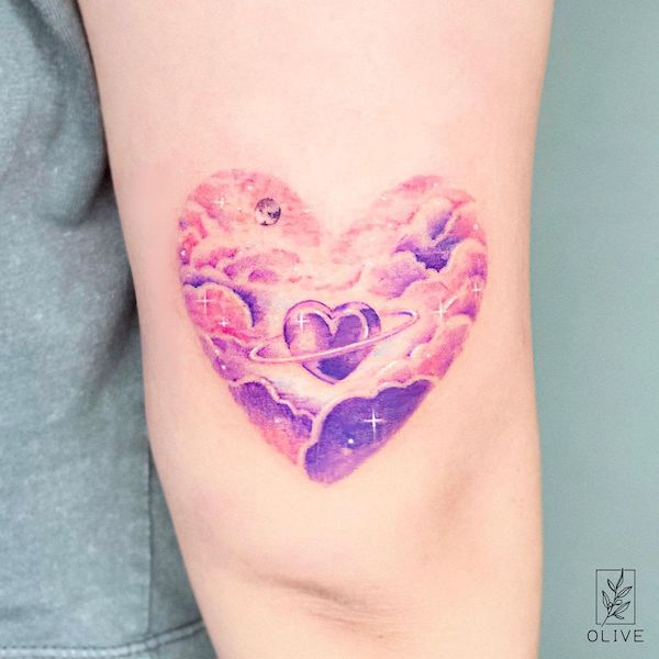 Heart tattoo by @tattoo_olive_u