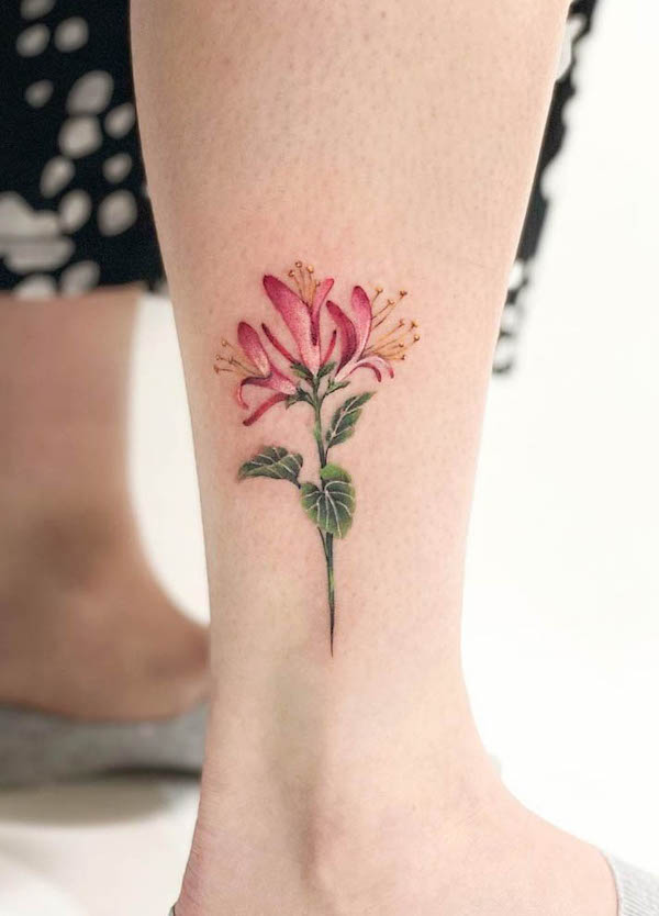 Honeysuckle tattoo by @maiko.only