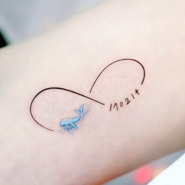 Infinity date tattoo by @tattooist_namoo