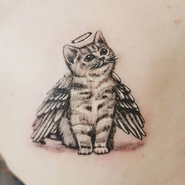 Kitty angel tattoo by @kkniinkk