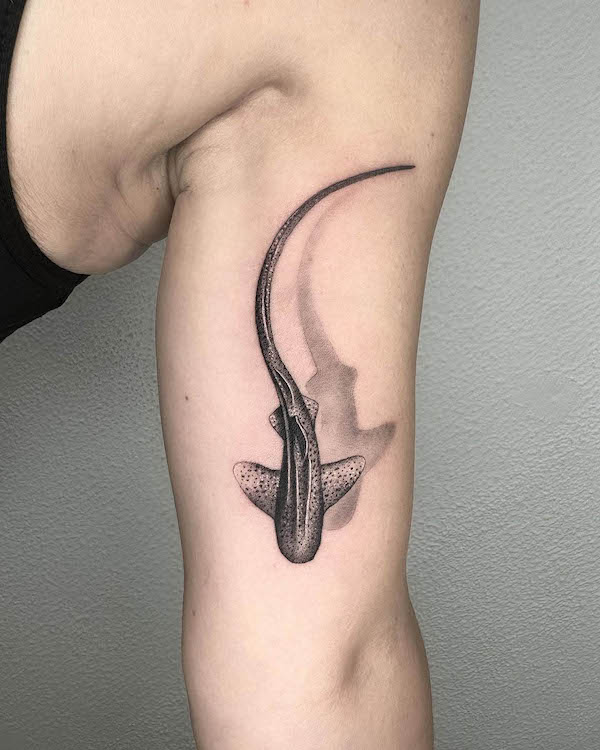 Leopard shark tattoo by @gemenianocruz