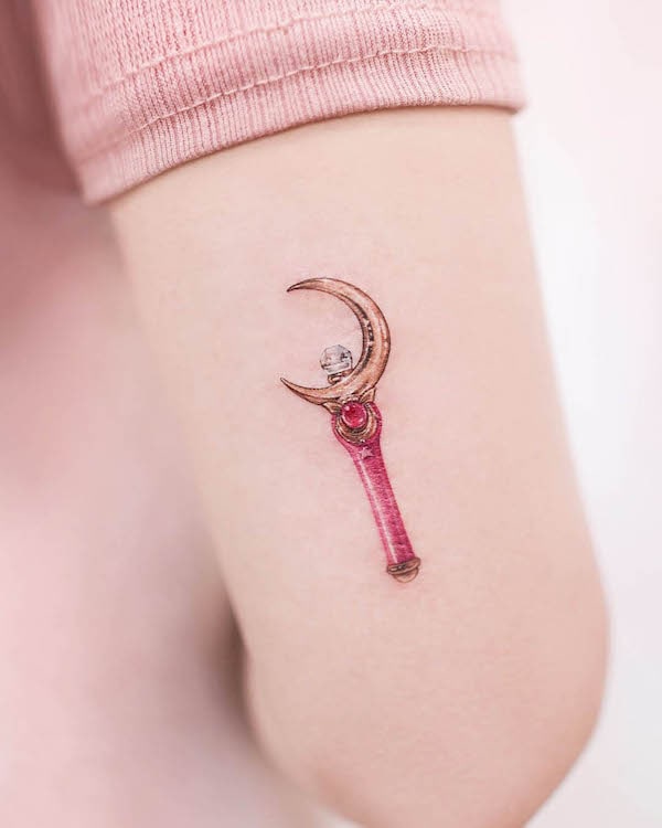 Magic wand cute tattoo by @tattoo.haneul