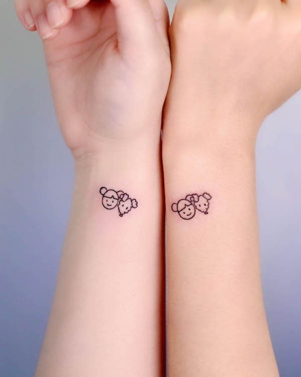 Matching wrist tattoos by @tattooist_youngjae