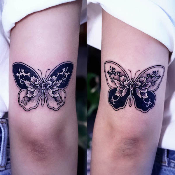 Matching yin yang butterflies by @rahon_tt