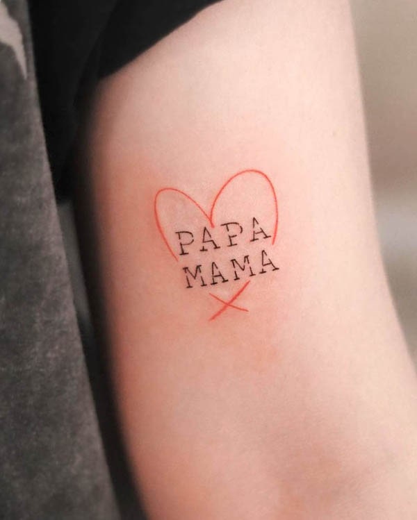 Meaningful mom dad tattoo by @nhi.ink