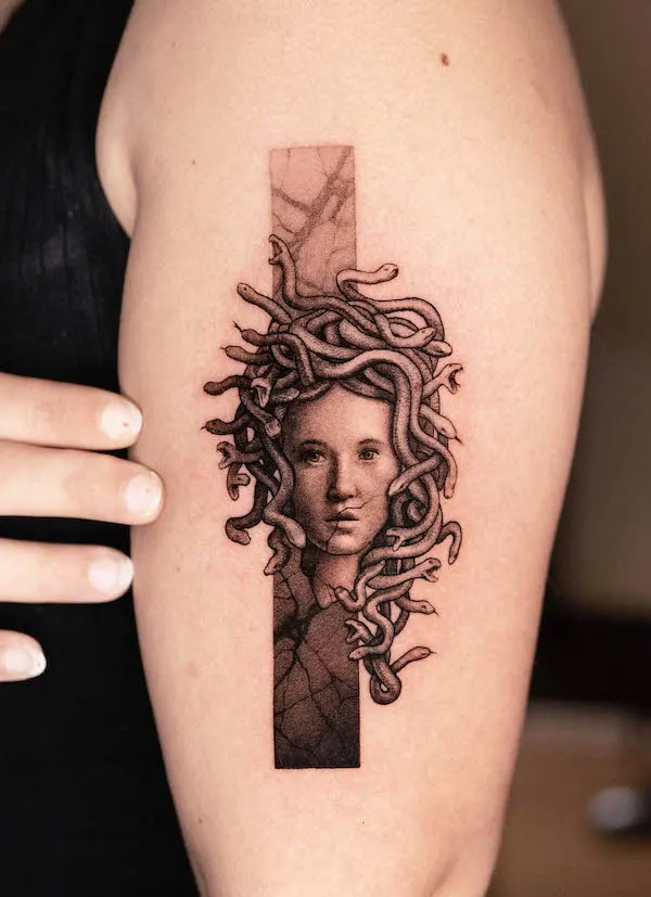 Medusa sleeve tattoo by @pratstattoo