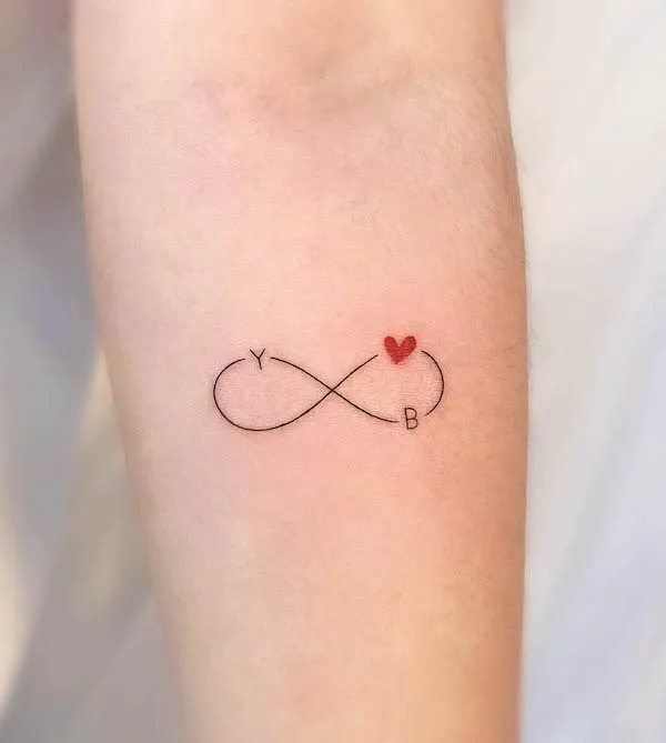 Minimalist infinity heart tattoo by @tattooist_neul