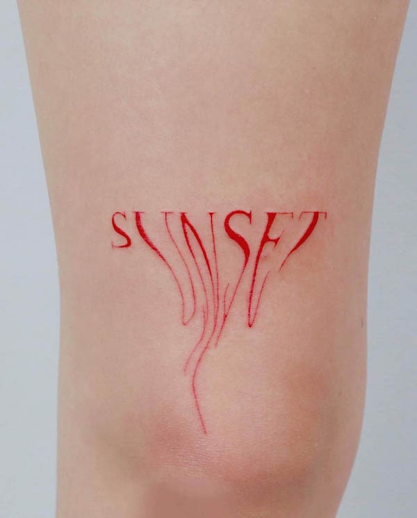 Sunset vibes red tattoo by @modoink_gary