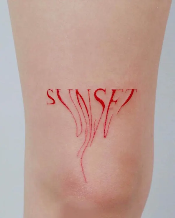 Sunset vibes red tattoo by @modoink_gary