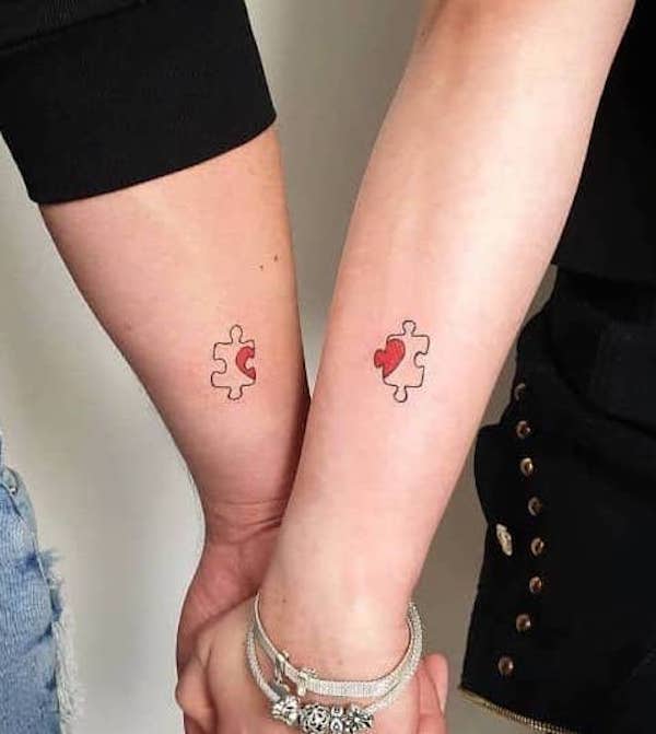 Puzzle pieces tattoos by @1srecko