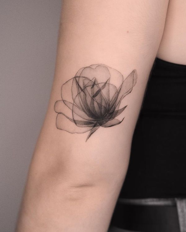 Rose symbolic love tattoo by @zawadzki_tattoo