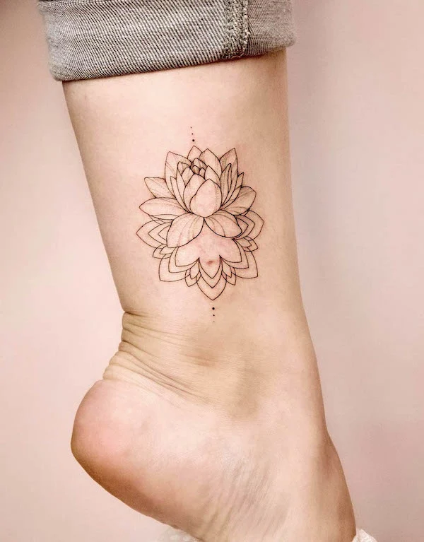 Simple lotus mandala tattoo by @pionobedrist