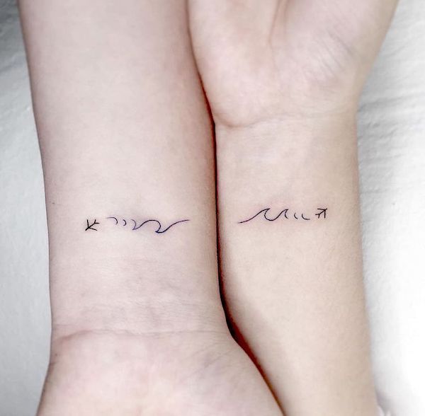 Simple plane matching tattoos by @nieun_tat2